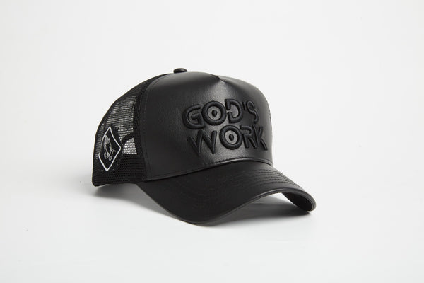 God's Work- Asphalt Leather / Signature Series snap-back *Limited Edition*