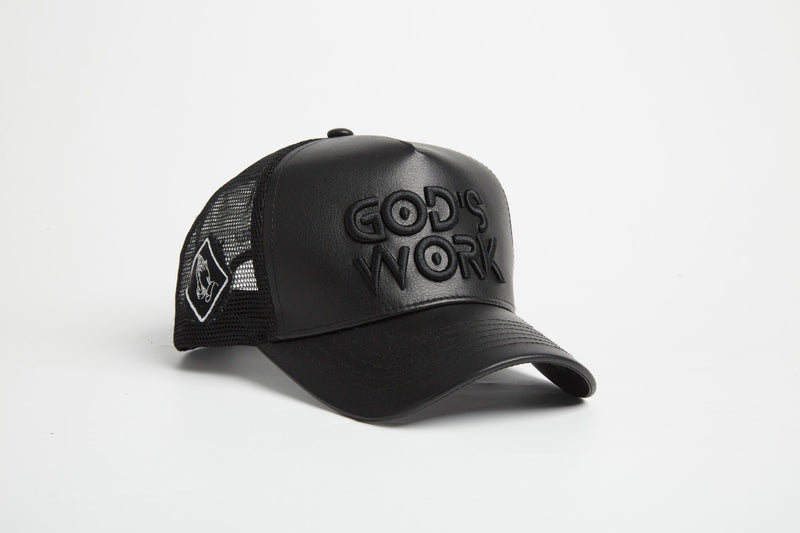 God's Work- Asphalt Leather / Signature Series Snap-back