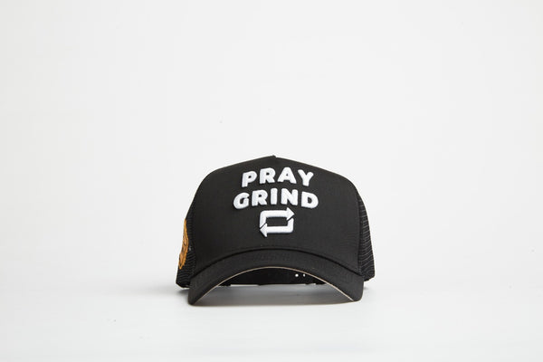 Pray Grind Repeat- Signature Series (Black) mesh snap-back