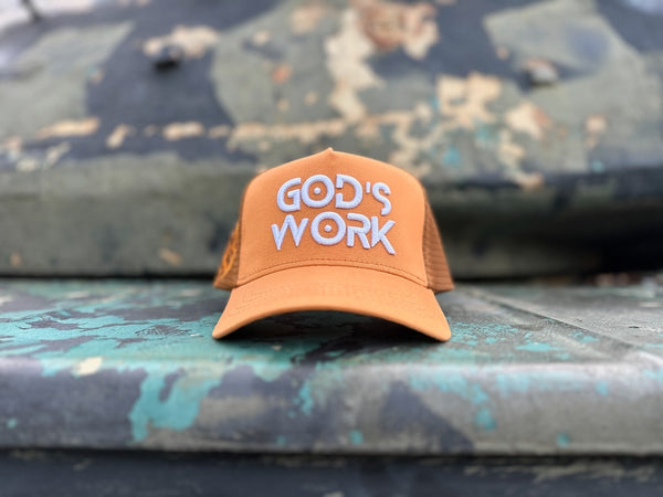 GOD'S WORK-  Timberland Snap-back/ suede under brim (high profile) LIMITED EDITION