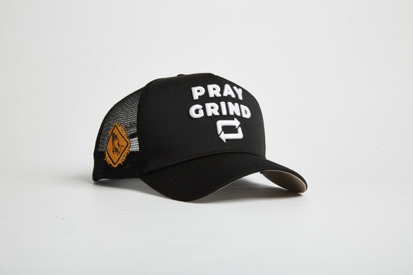 Pray Grind Repeat- Signature Series (Black) mesh snap-back