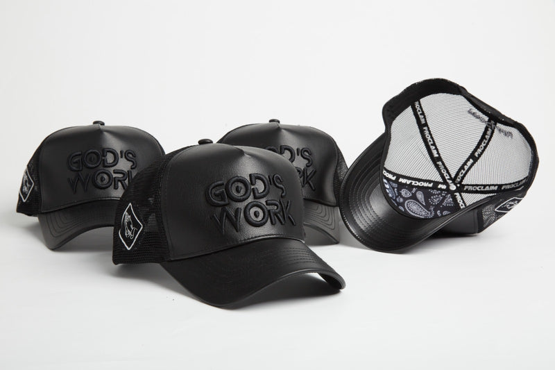 God's Work- Asphalt Leather / Signature Series Snap-back