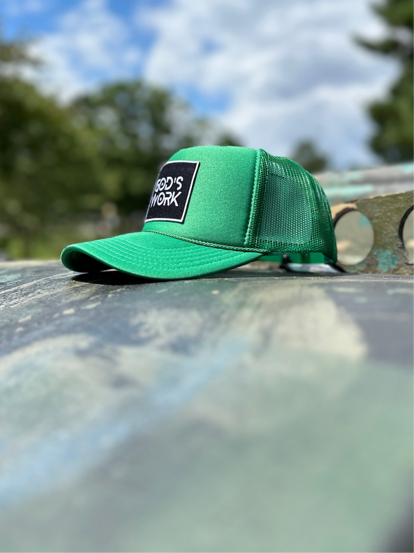 GOD'S WORK- Green Foam Mesh Snap-back