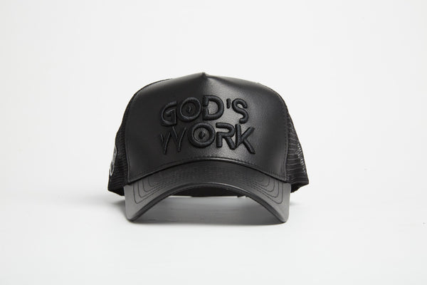 God's Work- Asphalt Leather / Signature Series snap-back *Limited Edition*