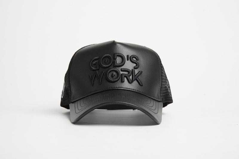 God's Work- Asphalt Leather / Signature Series Snap-back