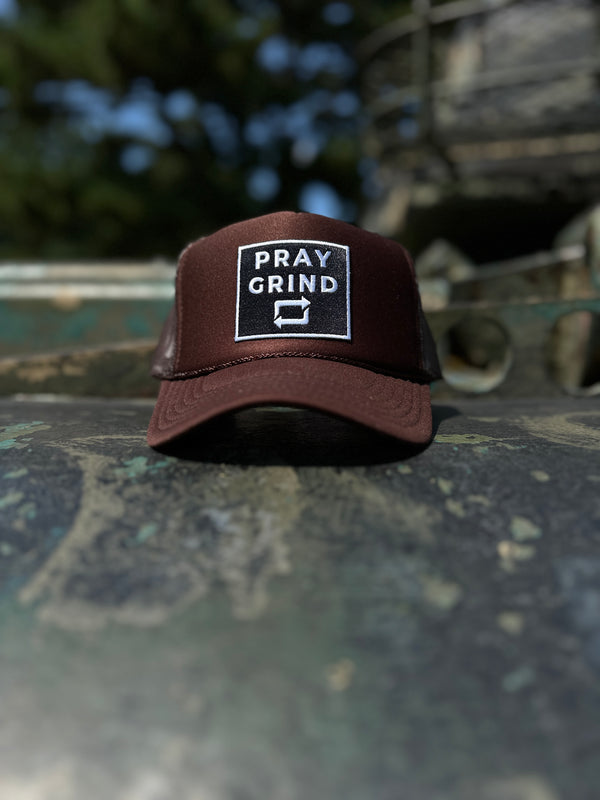 PRAY GRIND REPEAT Chocolate Foam Mesh Snap-back