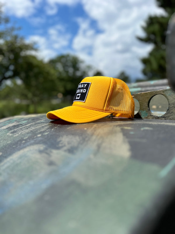 PRAY GRIND REPEAT- Yellow Foam Mesh Snap-back