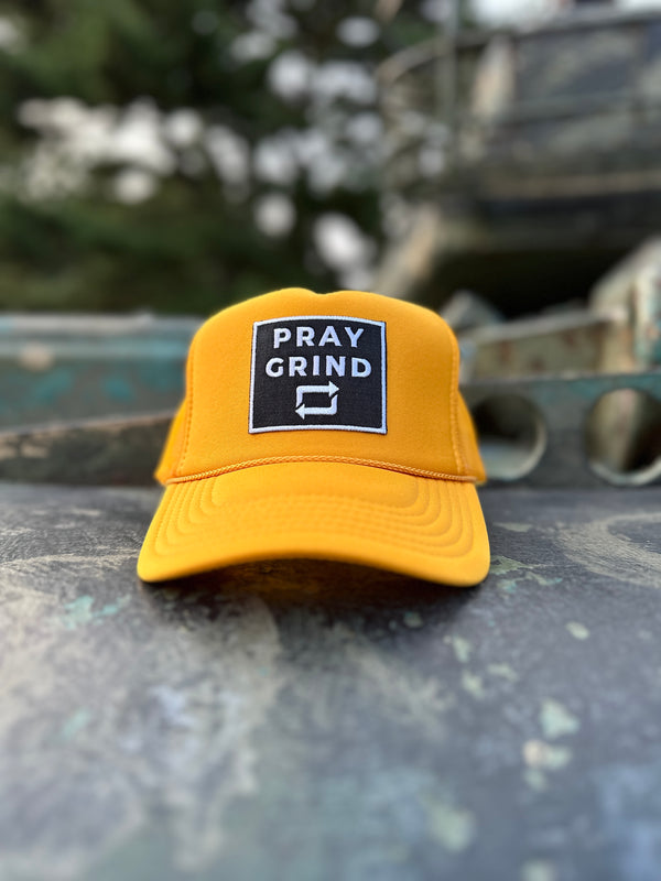 PRAY GRIND REPEAT- Yellow Foam Mesh Snap-back