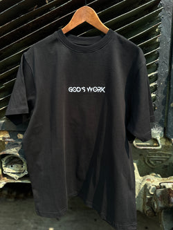 God's Work- (embroidered) Premium Heavyweight T-shirt (black/white)