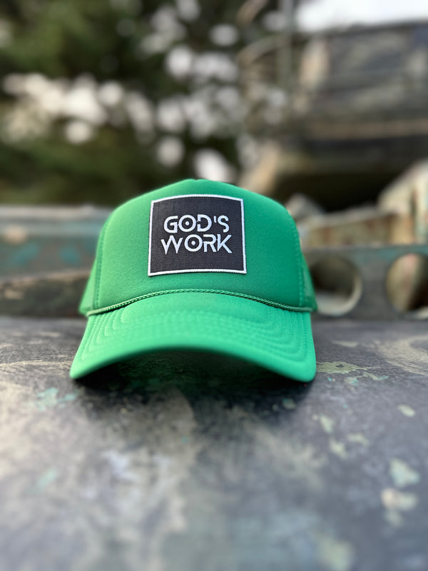 GOD'S WORK- Green Foam Mesh Snap-back