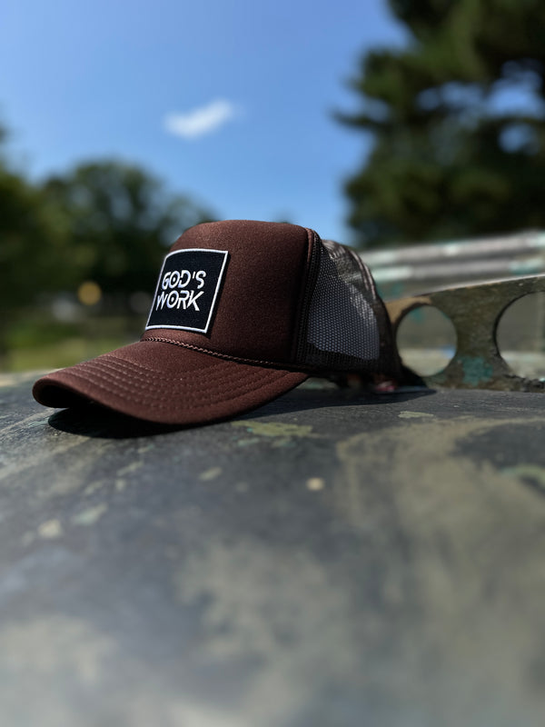 GOD'S WORK- Chocolate Foam Mesh Snap-back