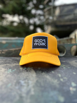 GOD'S WORK- Yellow Foam Mesh Snap-back