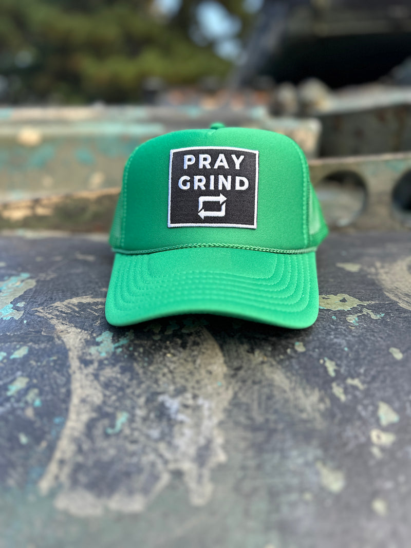 PRAY GRIND REPEAT- Green Foam Mesh Snap-back