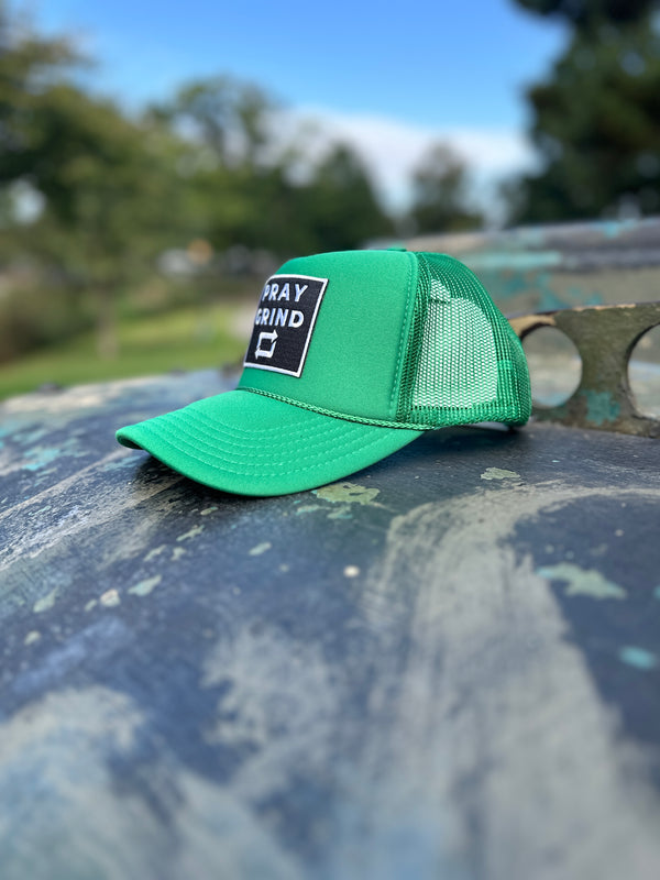 PRAY GRIND REPEAT- Green Foam Mesh Snap-back