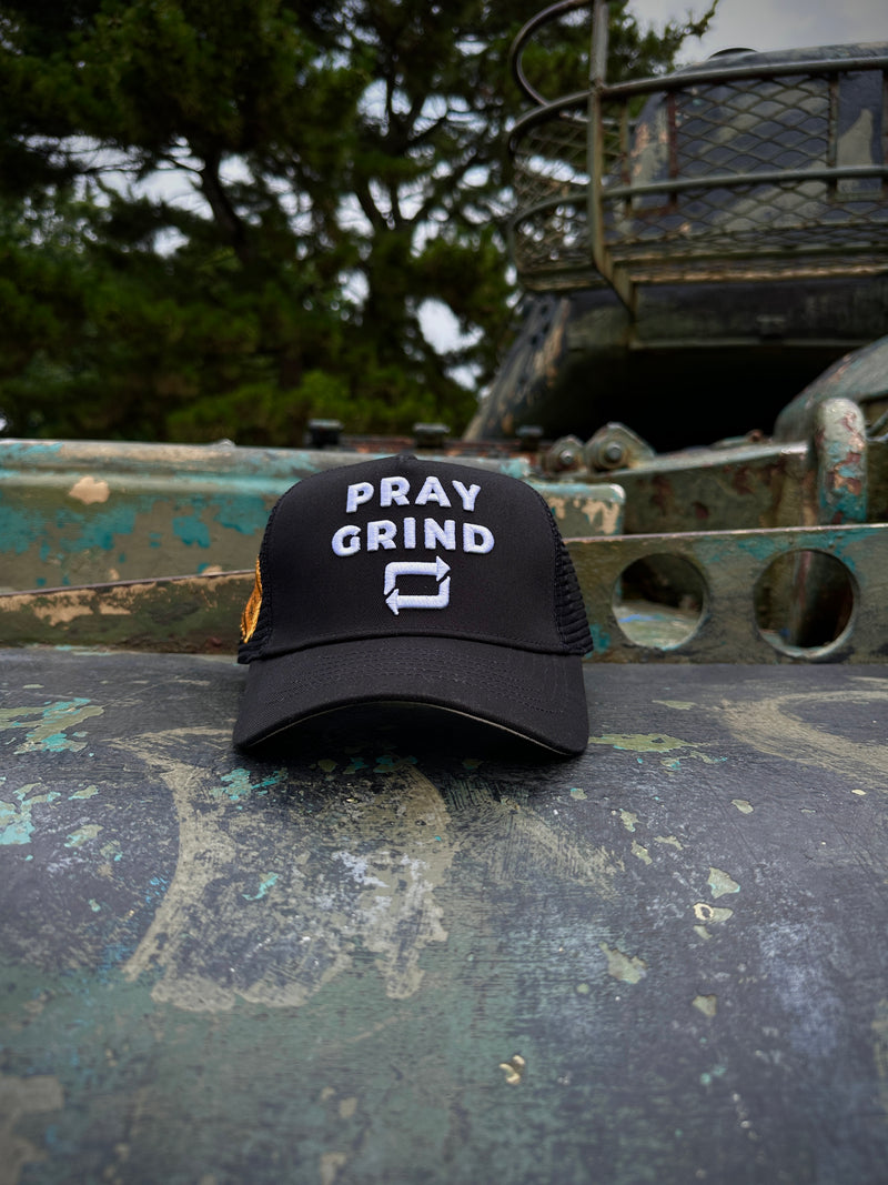 Pray Grind Repeat- Signature Series (Black) mesh snap-back