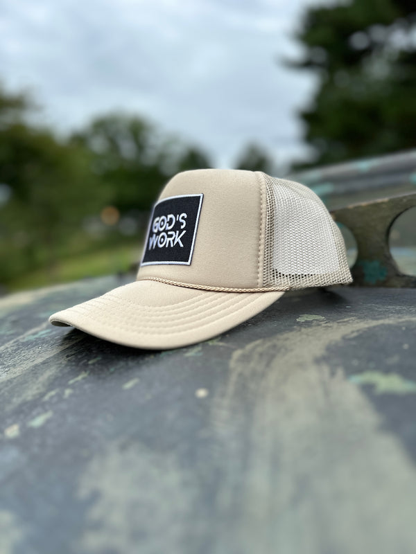 God's Work- TAN Foam Mesh Snap-back