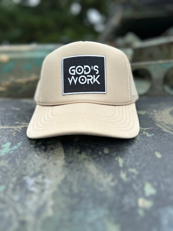 God's Work- TAN Foam Mesh Snap-back