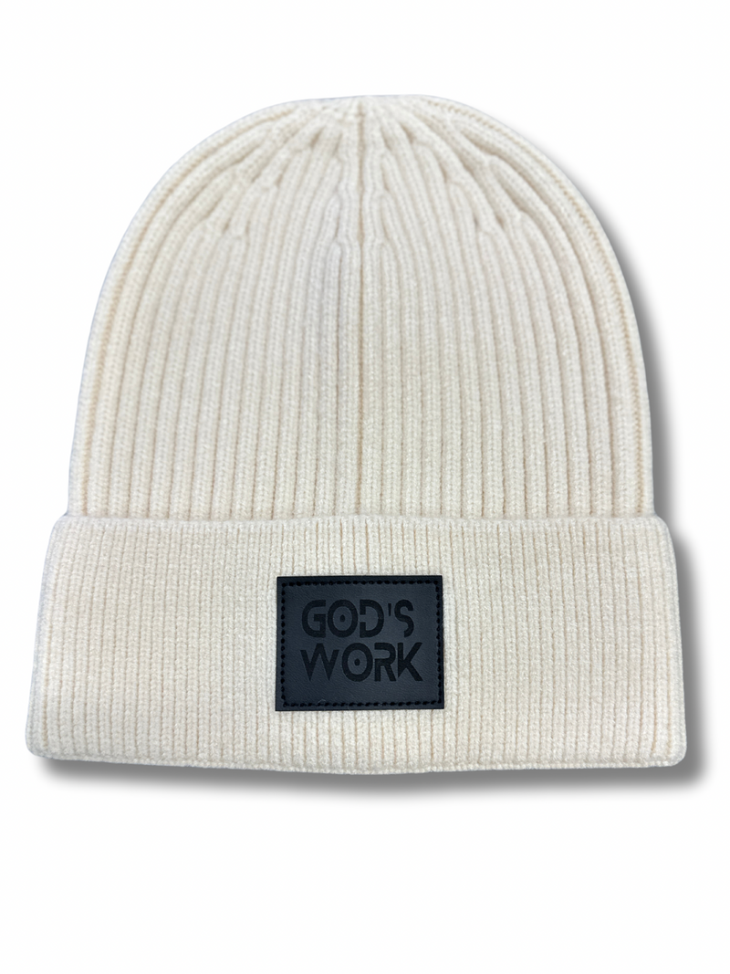 God's Work Premium Leather Patch Beanie