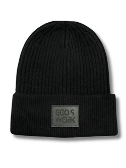 God's Work Premium Leather Patch Beanie