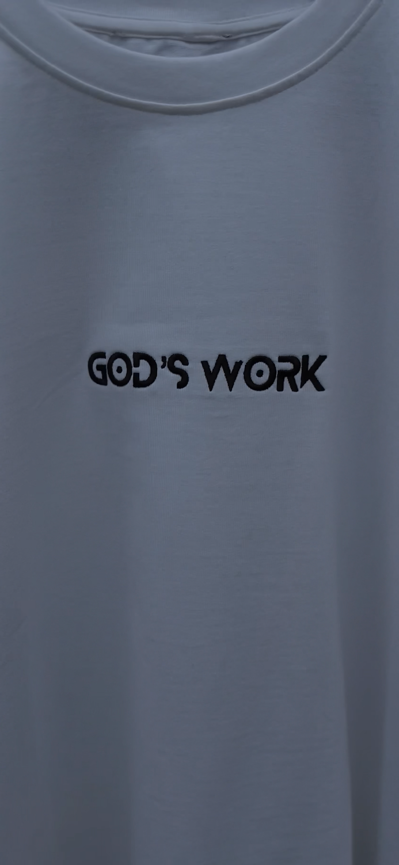 God's Work- (embroidered) premium heavyweight t-shirt (white)