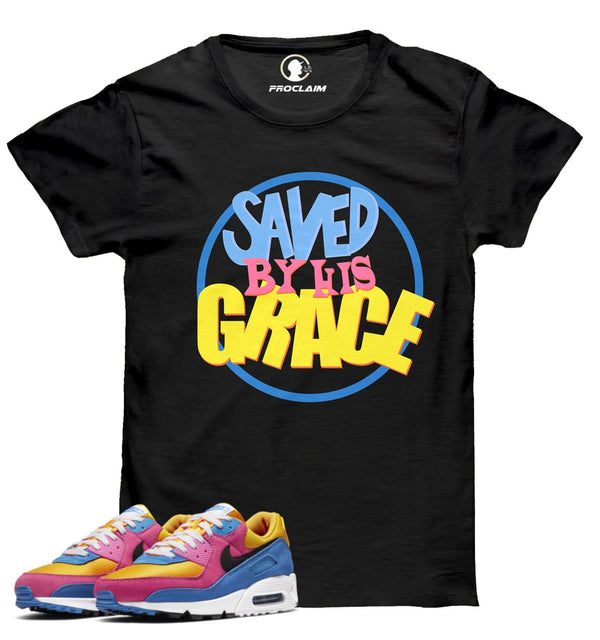 Saved By His Grace  T-shirt (black)