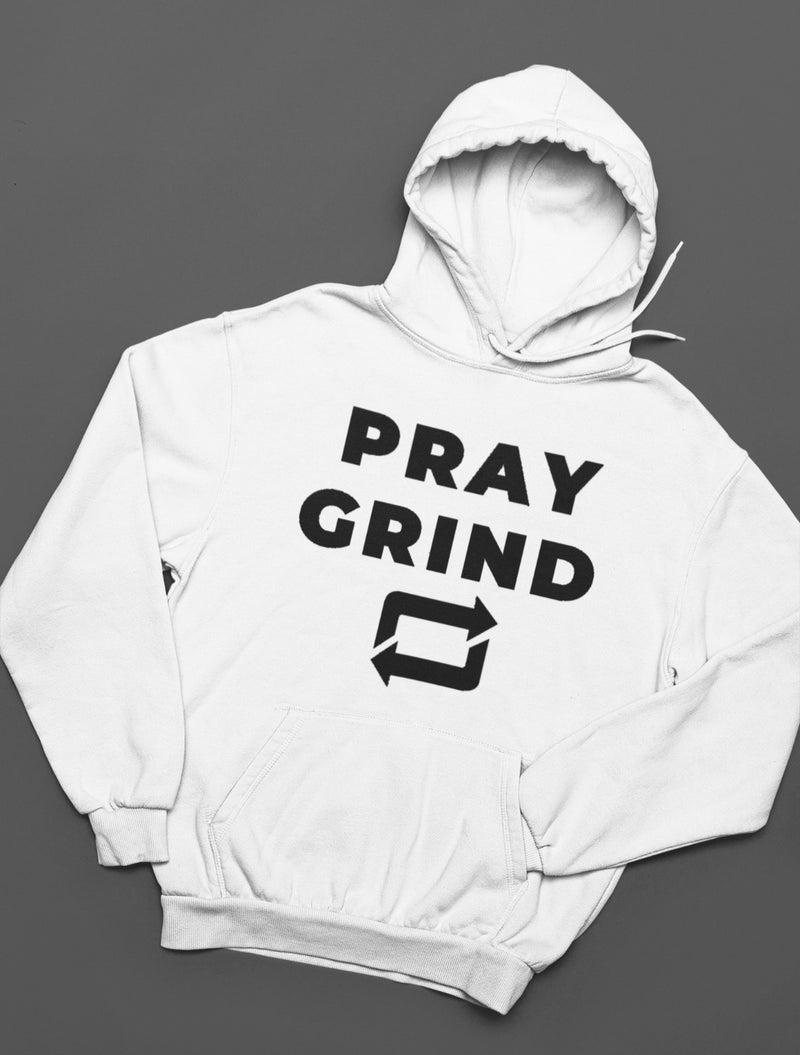 Pray Grind Repeat Hoodie (white)