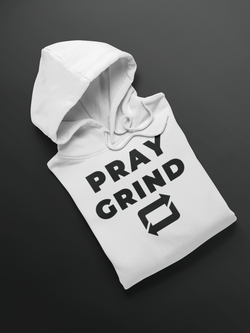 Pray Grind Repeat Hoodie (white)