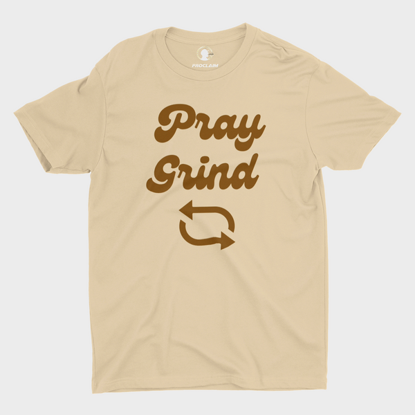 Retro- Pray Grind Repeat Cream T-Shirt